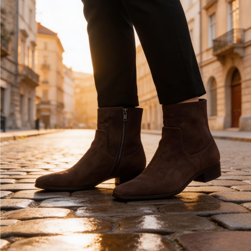 Ladies SZ 7.5 Brown Suede Universal Threads Bootie NWT